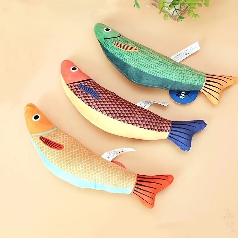 1/2pcs Ultra-Soft Crinkle Sound Cat Saury Fish Toy