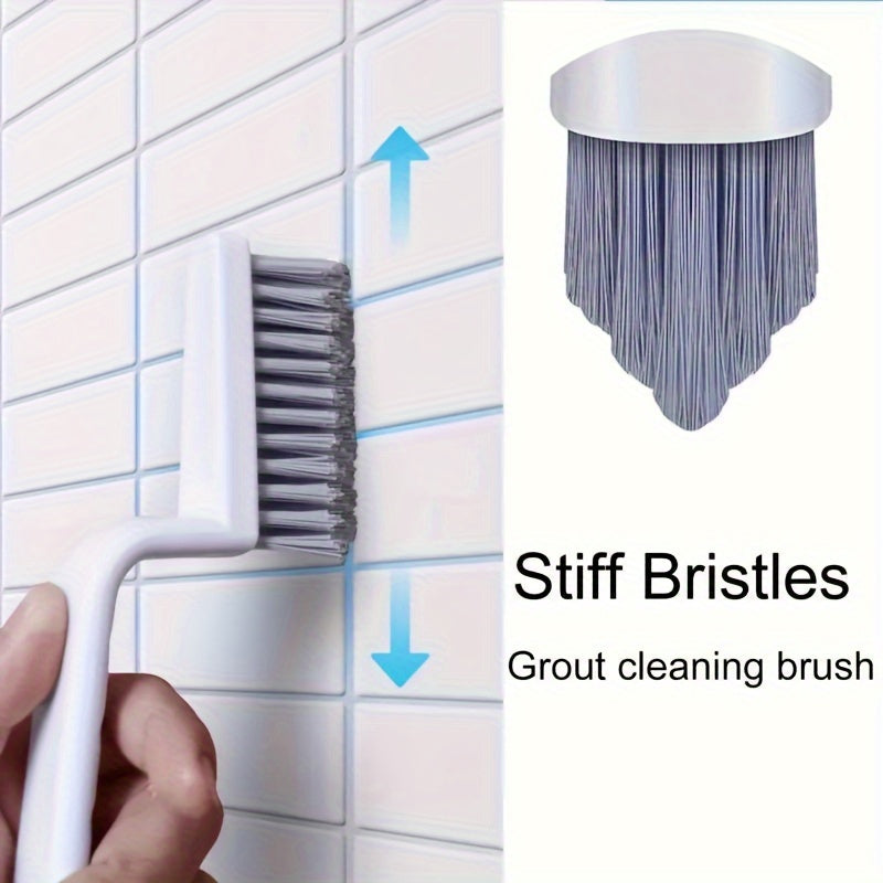 Multi-Purpose V-Shaped Crevice Cleaning Brush for Bathroom, Kitchen & Outdoor Use - Ideal for Tile Grout Lines, Shower Tracks, and Window Sills - Durable Hard Bristle Scrubbing Tool for Deep Clean, No Power Needed