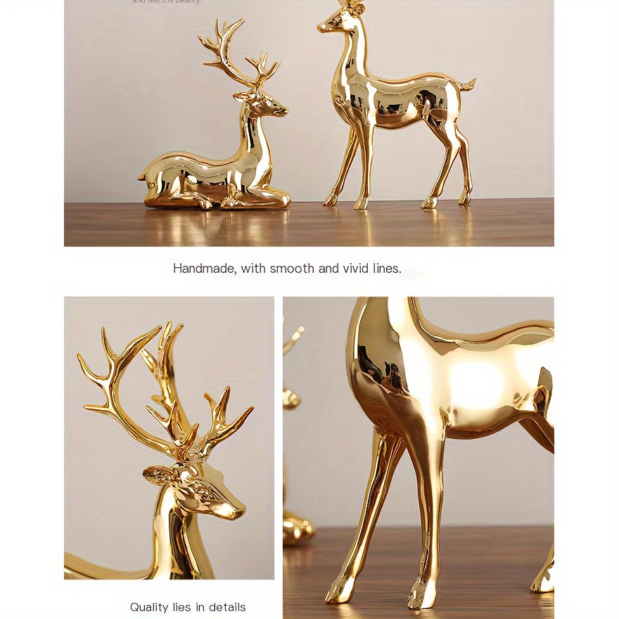 Charming Resin Reindeer Figurine - Perfect for Christmas & Holiday Decor, Versatile for Any Room