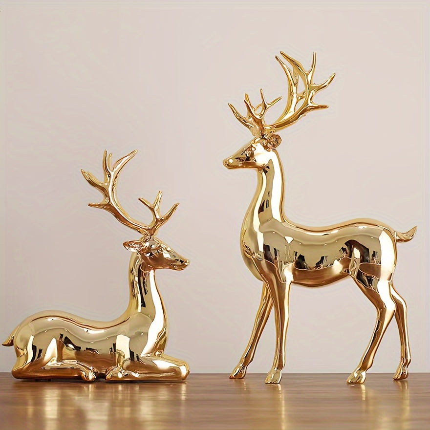 Charming Resin Reindeer Figurine - Perfect for Christmas & Holiday Decor, Versatile for Any Room