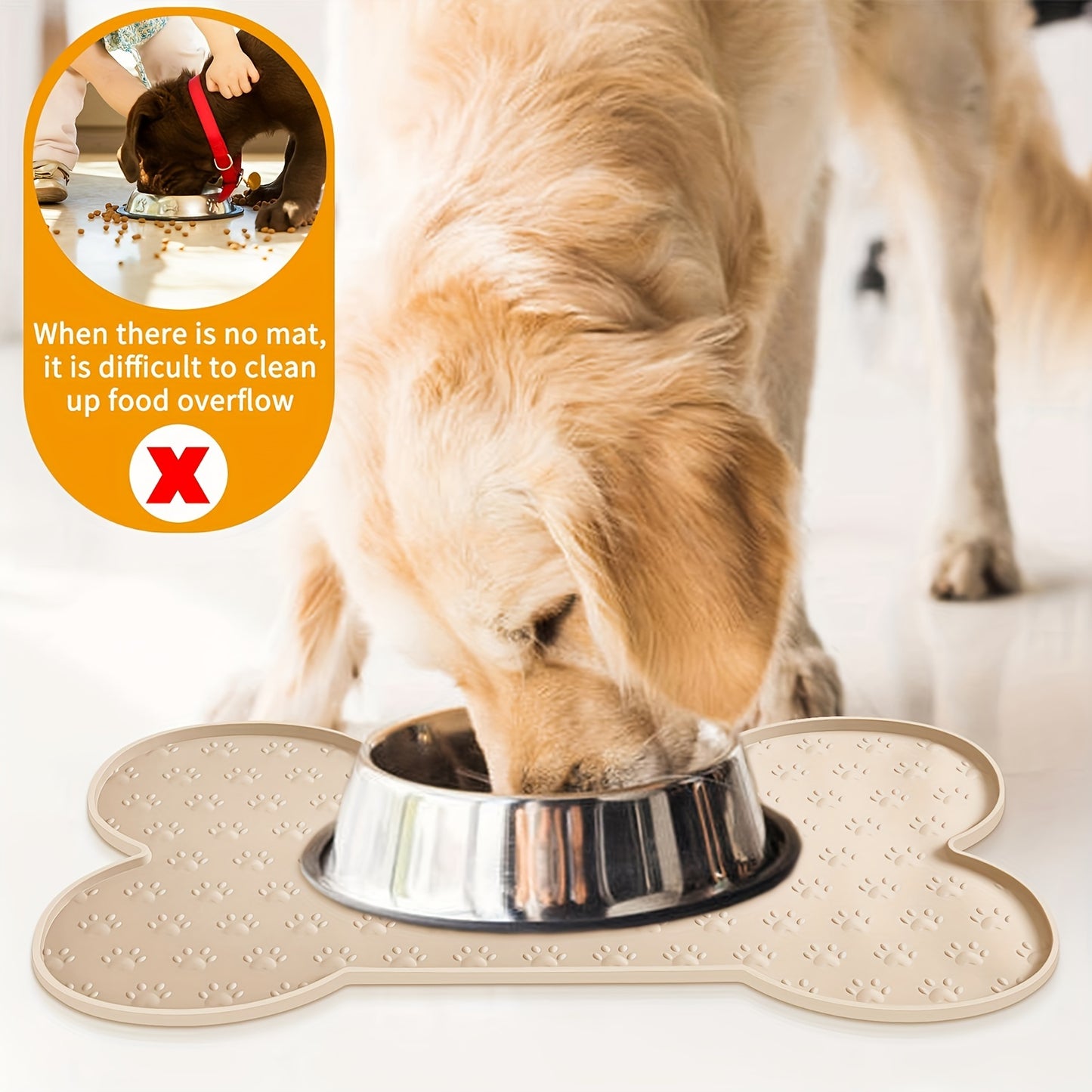 Silicone Dog Feeding Mat with Raised Edges,