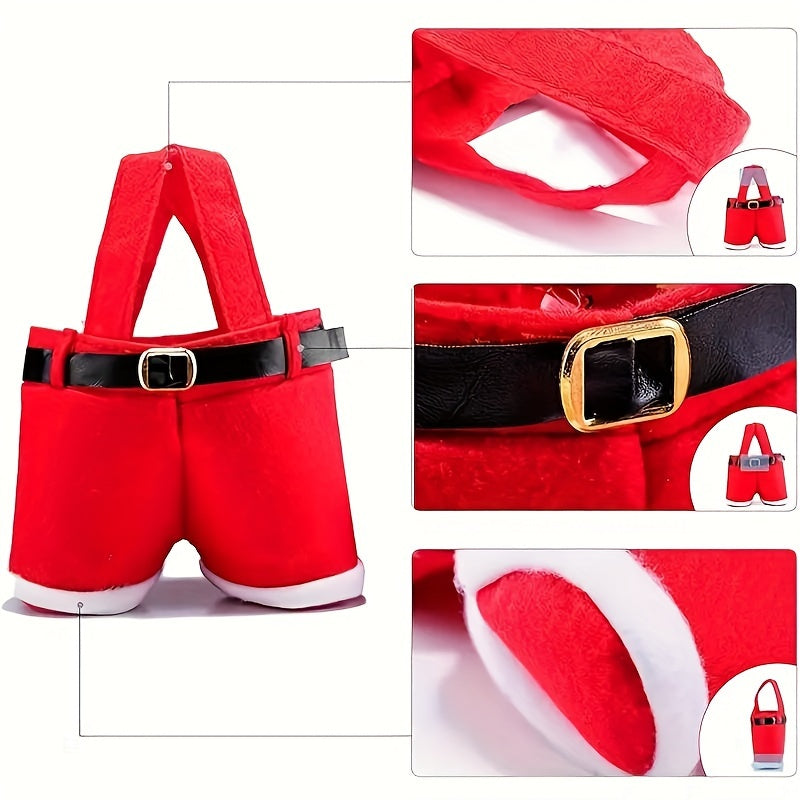 Festive Christmas Goodie Bags: 6 Pairs Of Santa Claus Pants Styles, Perfect For New Year And Christmas Gifts - Made Of Polyester