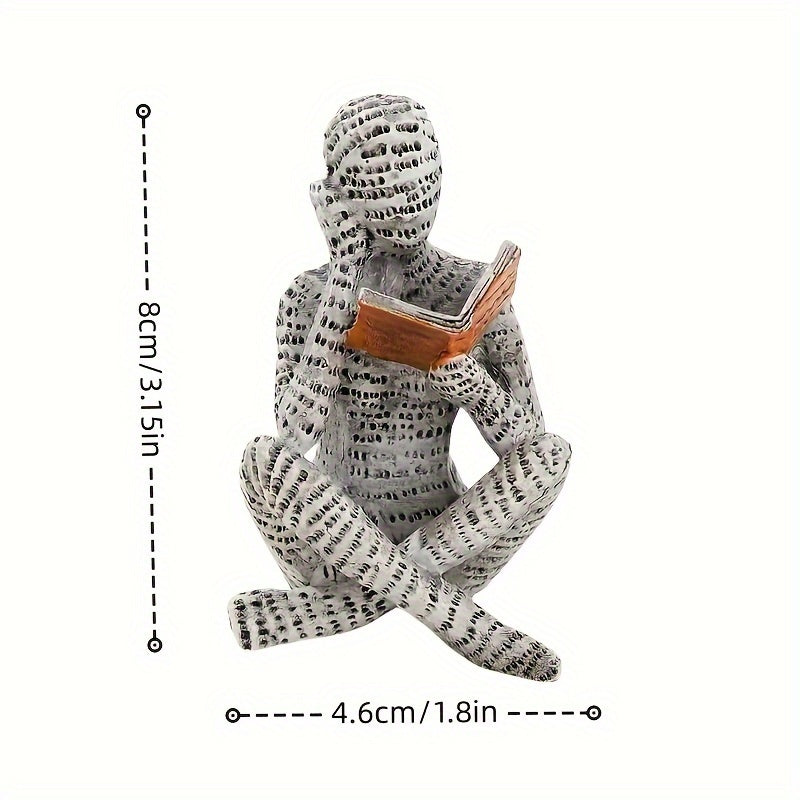 1pc, Abstract Letter Man Book Decoration, Unique "Reading" Posture Home Decoration, Suitable For Bedroom, Desk, Office Decoration, Holiday Gift For Friends