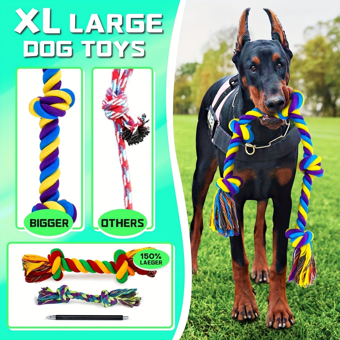 14-Pack XL Durable Dog Chew Toys