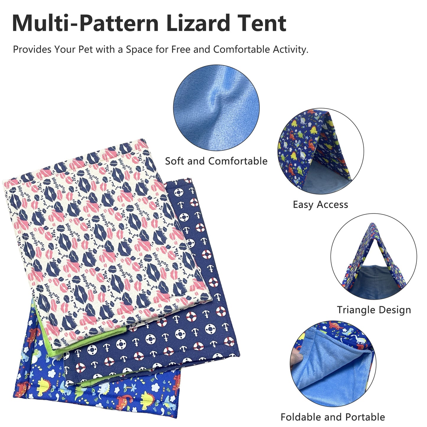 Reptile & Hamsters Cozy Tent - Foldable Bed for Lizards, Snakes | Portable, Easy-to-Clean Pet Shelter with Durable PE Material