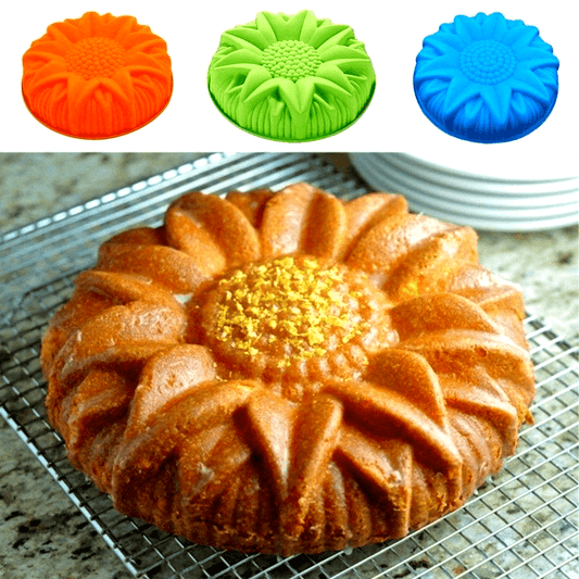 1pc Large Silicone Sunflower Shape Pastry Cake Mold Baking Tools Kitchen Accessories Random Color 10.24 Inch