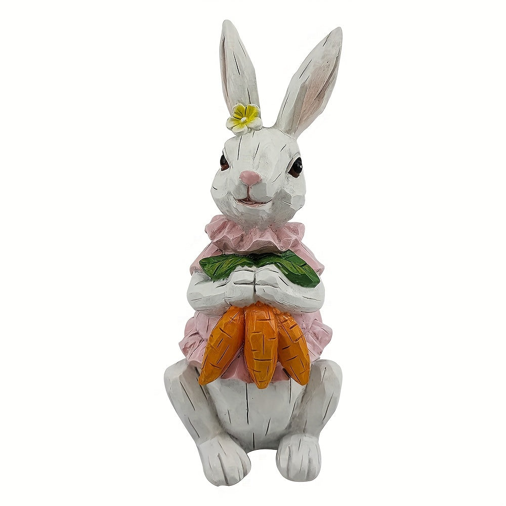 2pcs Easter Decoration, Easter Bunny Decor, Easter Rabbit, Spring Home Decor Bunny Figurines, Bunny Statue, Home Decoration Living Room, Study, TV Cabinet, And Office Desktop Decoration