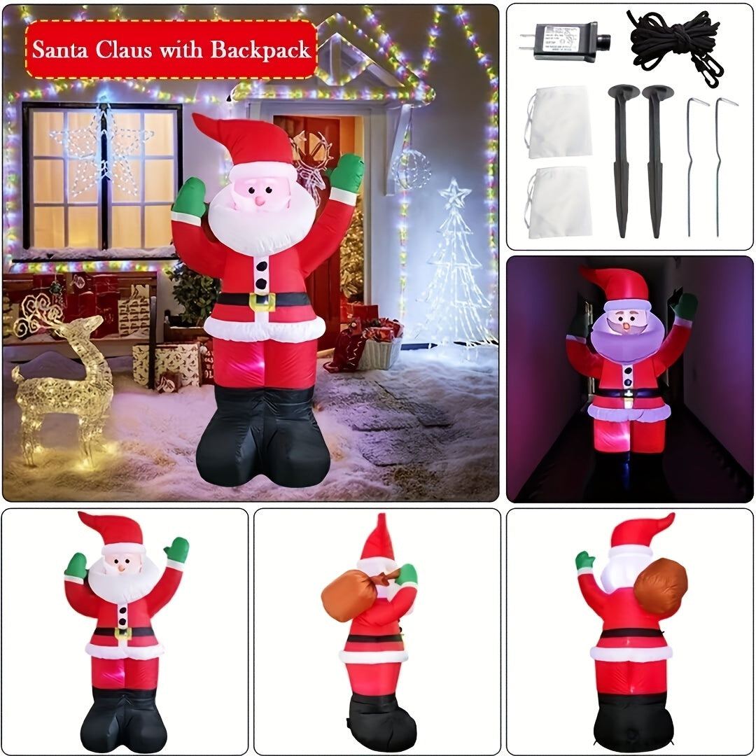 6Ft Giant Inflatable Santa Claus Figure - LED Lighted, Water-Resistant, Outdoor-Ready Christmas Decoration for Yard, Lawn, and Patio - Perfect for Holiday Season Display