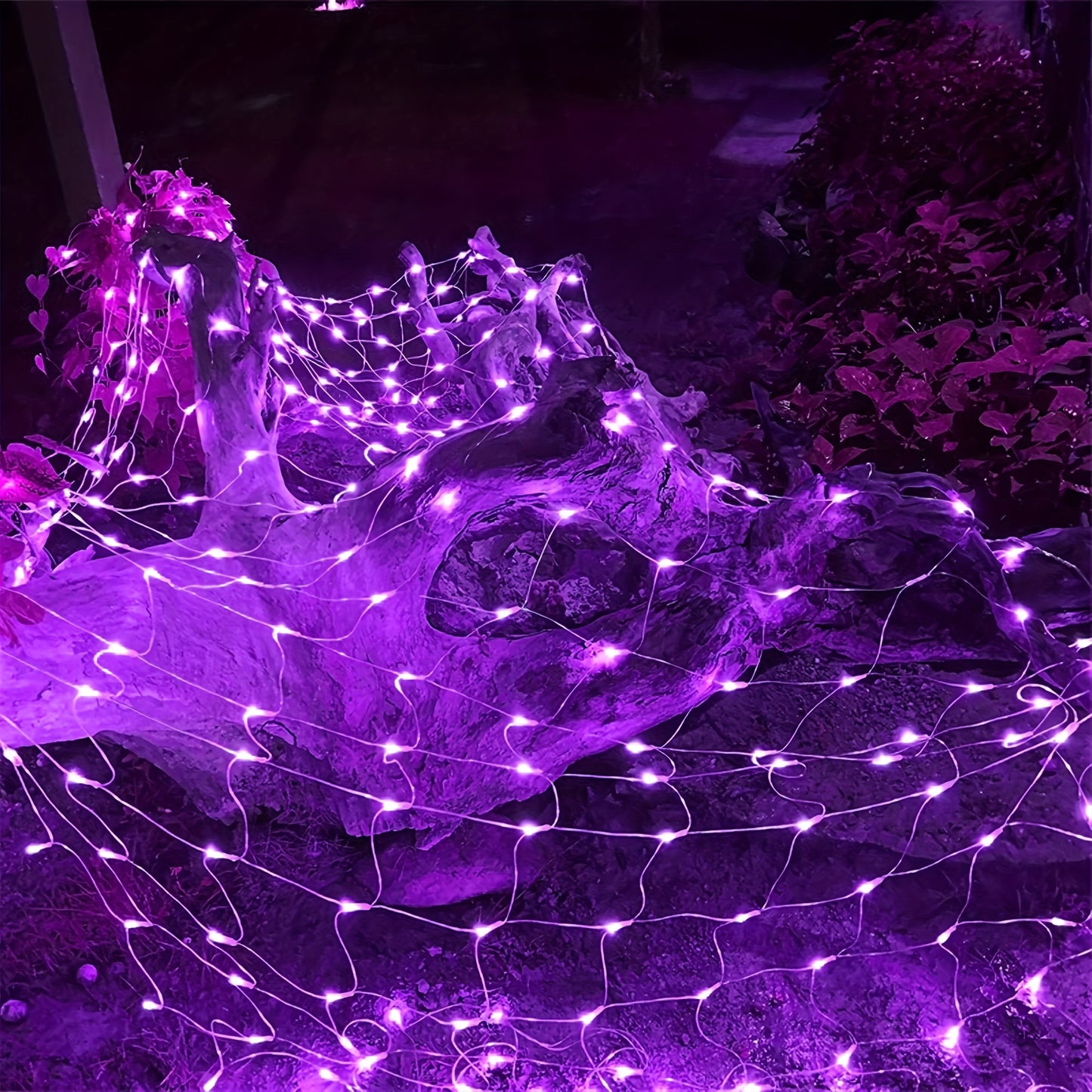 1PC 192LED Purple Grid Net Lights, Halloween Christmas Tree Holiday Wedding Party Fairy Lights Decoration