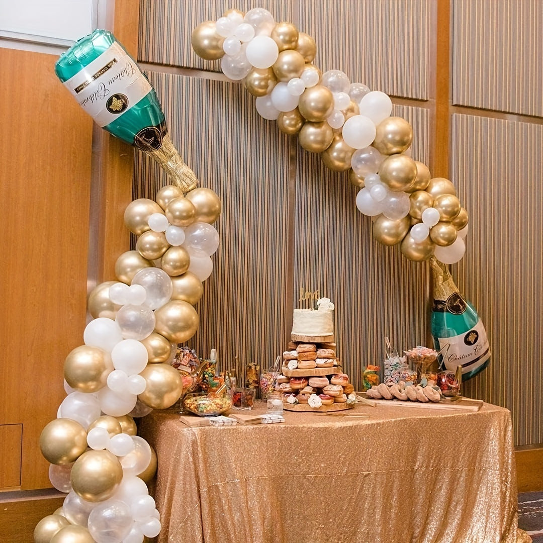 88pcs Shimmering Champagne Bottle Balloon Garland Arch Kit