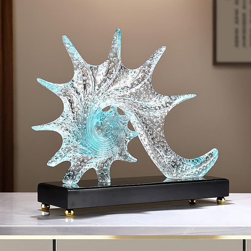 Resin Ocean Star Sculpture: A Modern Home Decor Piece for Your Living Room