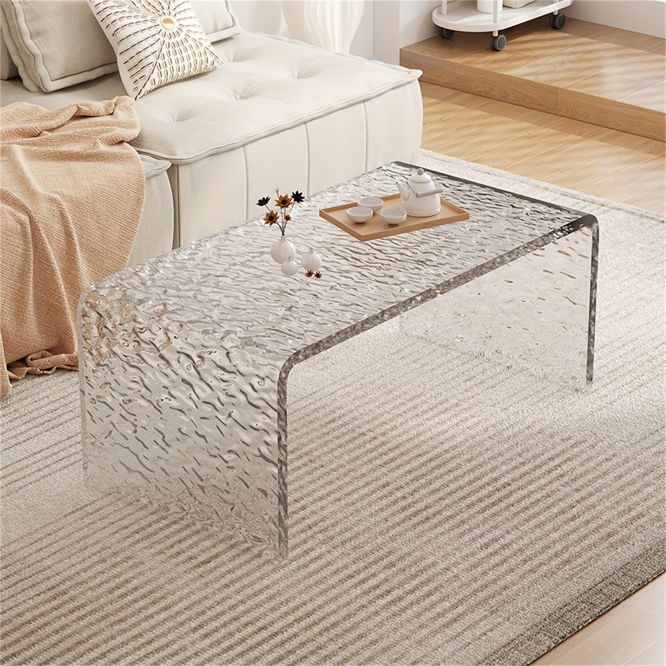 Acrylic Modern and Simple Side Table, Fashionable Coffee Table for Home, Office and Study Room