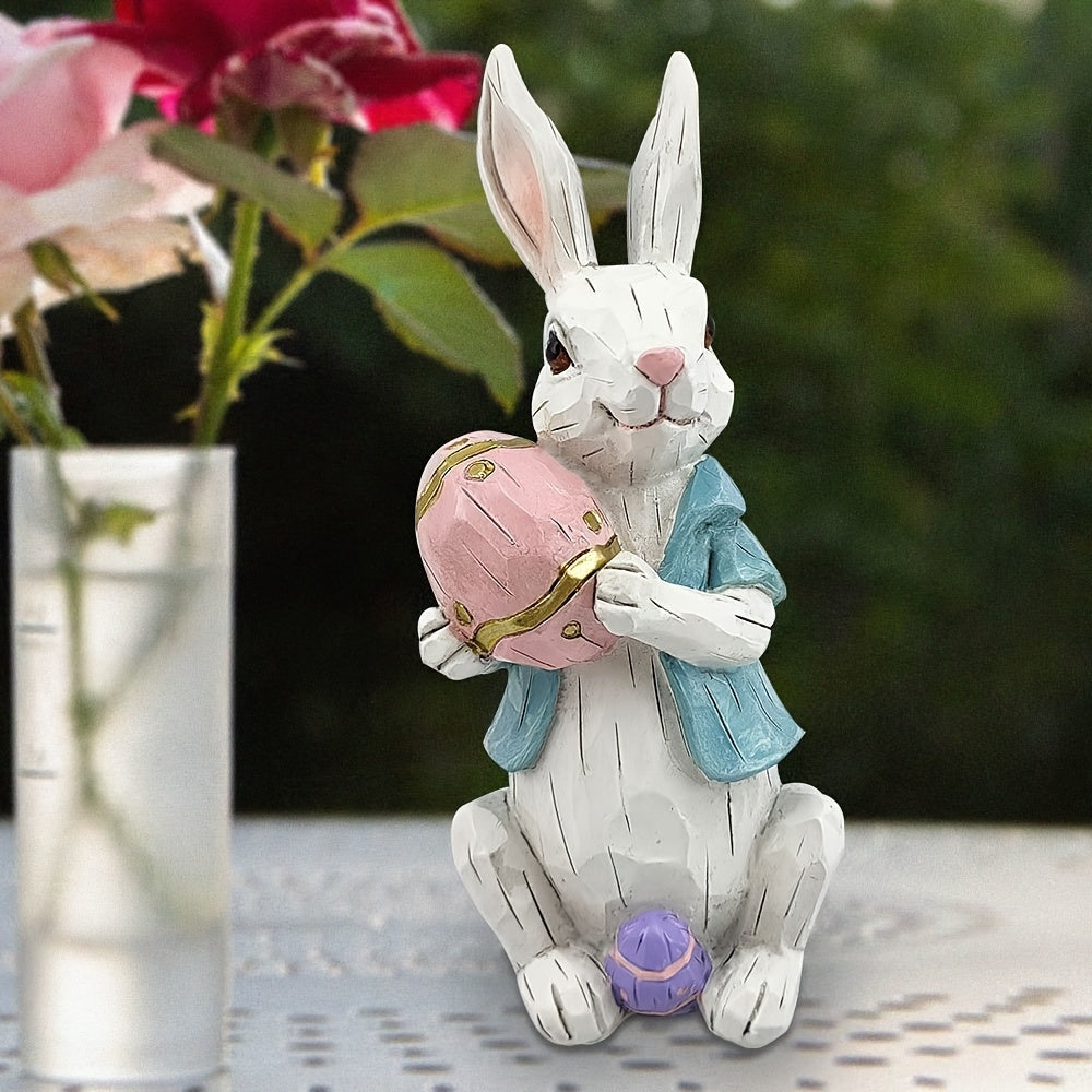 2pcs Easter Decoration, Easter Bunny Decor, Easter Rabbit, Spring Home Decor Bunny Figurines, Bunny Statue, Home Decoration Living Room, Study, TV Cabinet, And Office Desktop Decoration