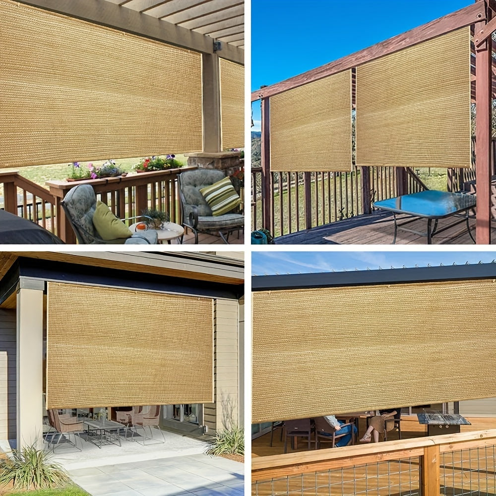 1 PC 6 ft. x 5 ft. Adjustable Wheat Garden Shade Fabric Vertical Side Wall Panel for Patio/Pergola/Window