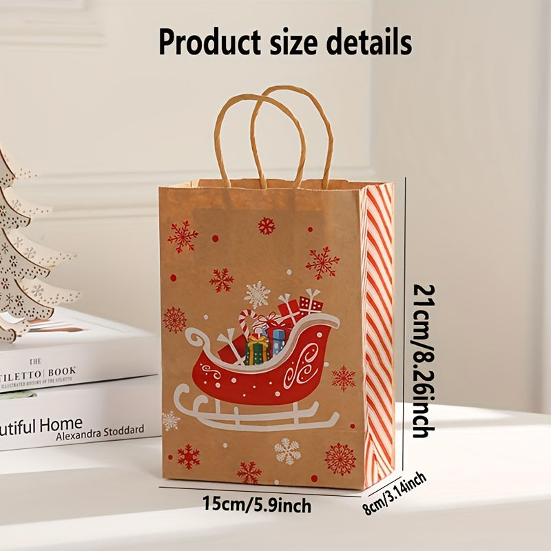 40pcs Reindeer Print Christmas Gift Bags - Perfect for Candy, Party Favors & Holiday Decorations