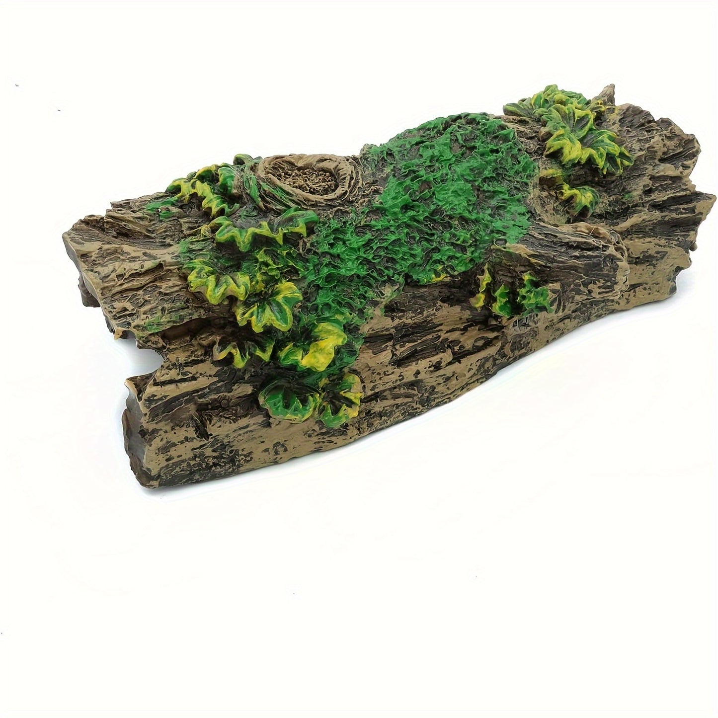 Resin Hollow Tree Stump Cave Ornament for Fish Tank, Reptile Hideaway Habitat Decor, Aquatic Animal Shelter Accessory