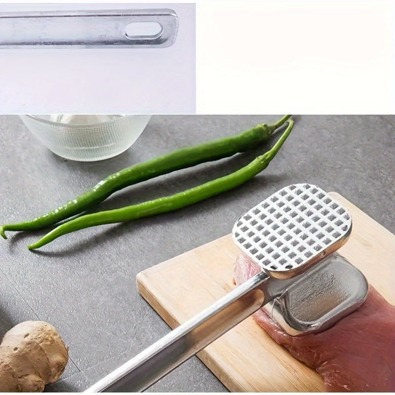 1 Heavy Duty Tenderizing Hammer - Double Sided Stainless Steel Design Softens Meat With Ease - Perfect For Juicy Steaks And Home Kitchens, Makes It Easy To Finish Off A Delicious Meal!