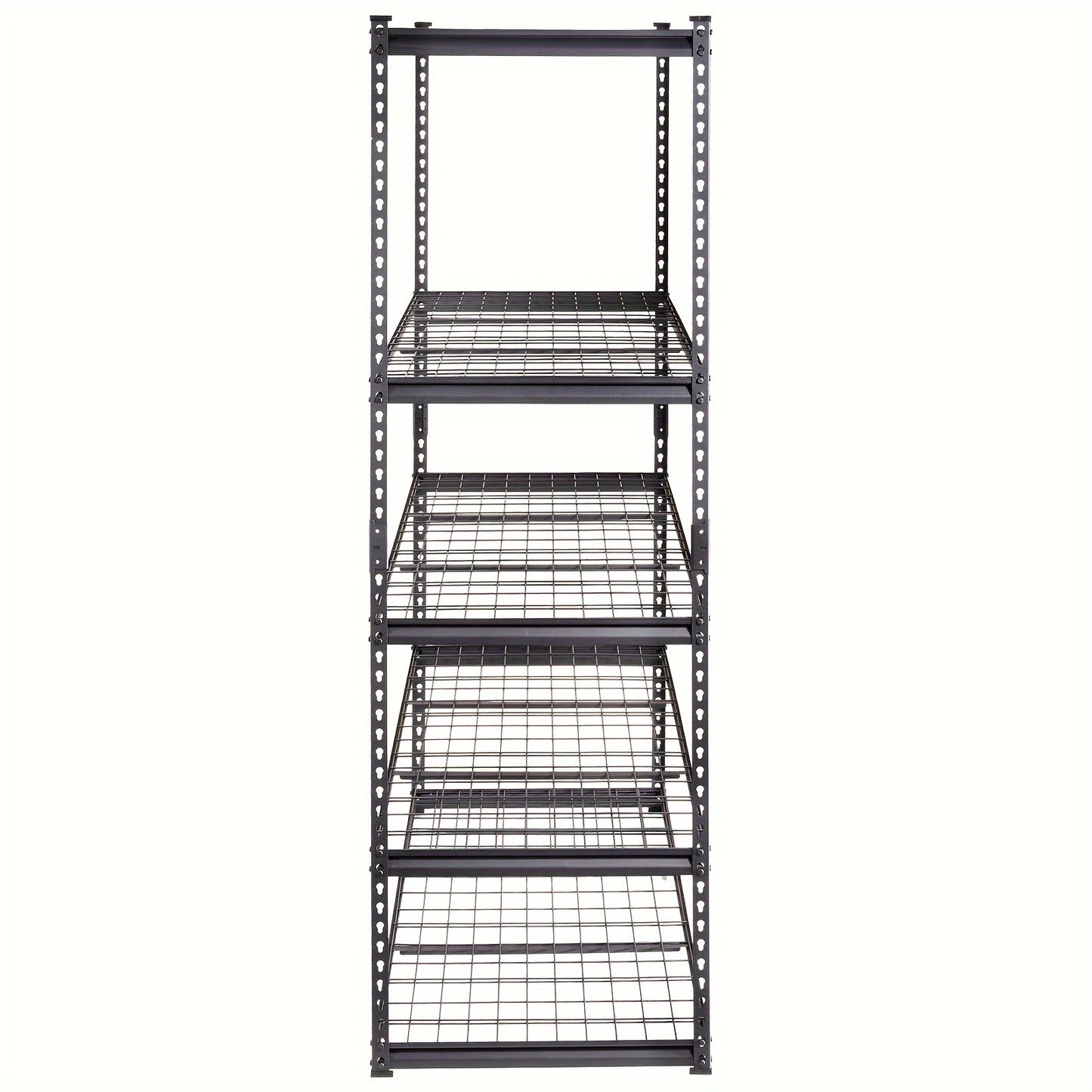 5-Tier Adjustable Storage Shelving Unit - 2000 Lbs Total Capacity, Heavy Duty Garage Shelves, Metal Organizer Wire Rack, Black, 60" L X 24" W X 78" H, Split Into Two Racks, Non-Slip Rubber Feet, Perfect For Kitchen Pantry, Ba