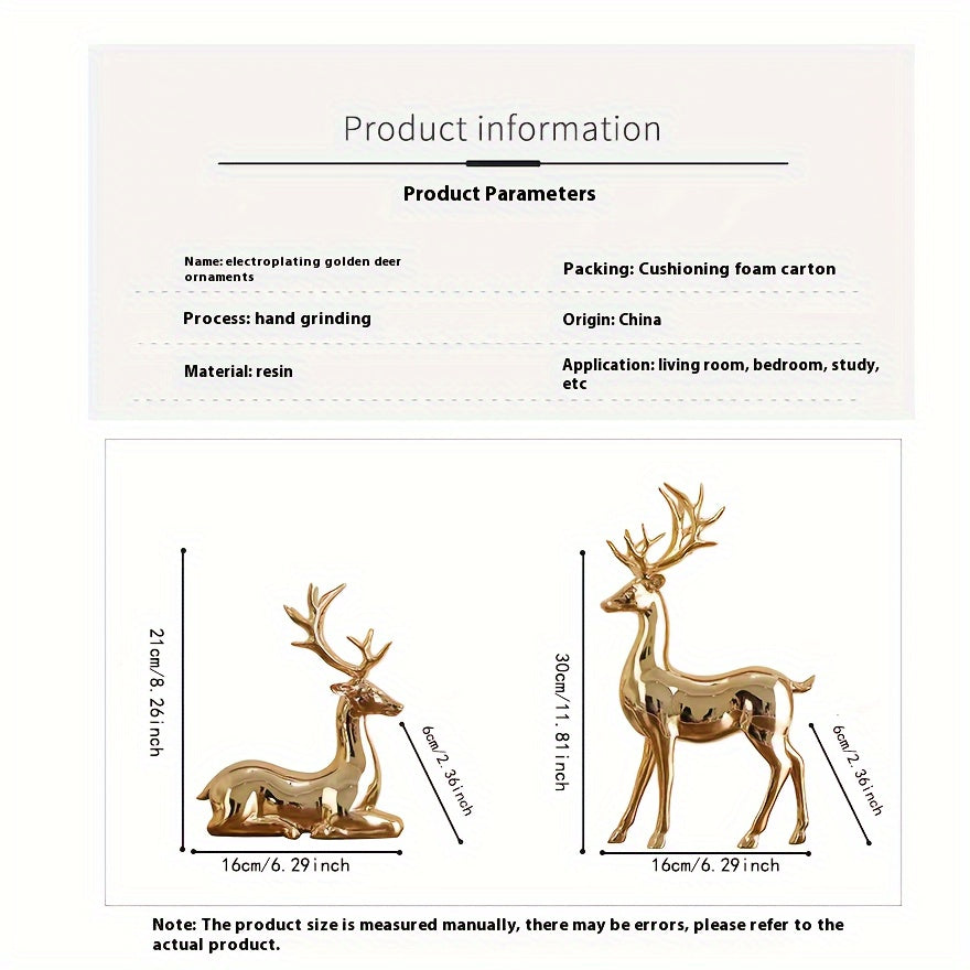 Charming Resin Reindeer Figurine - Perfect for Christmas & Holiday Decor, Versatile for Any Room