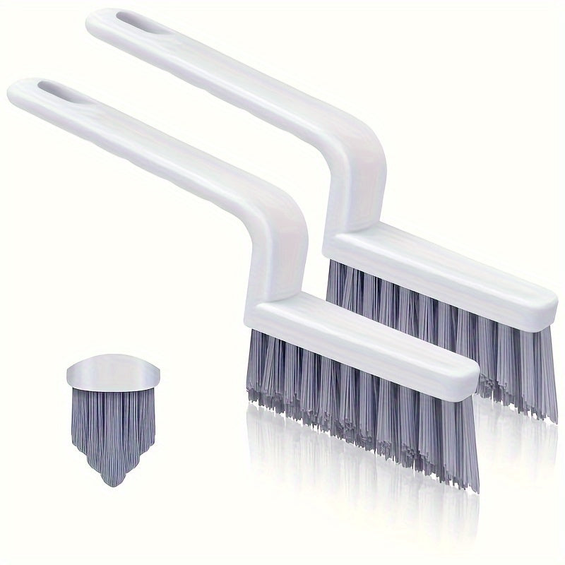 Multi-Purpose V-Shaped Crevice Cleaning Brush for Bathroom, Kitchen & Outdoor Use - Ideal for Tile Grout Lines, Shower Tracks, and Window Sills - Durable Hard Bristle Scrubbing Tool for Deep Clean, No Power Needed