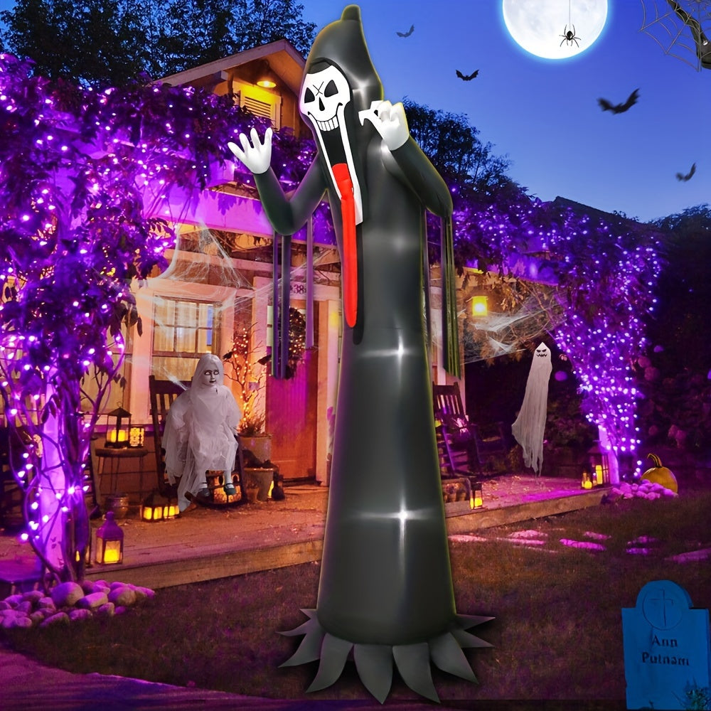 10 FT LED Halloween Inflatable Grim Reaper Decoration with Scary Outdoor Lawn Decor Features