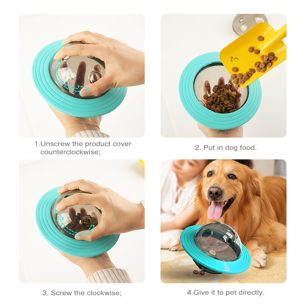 IQ Treat Ball Puzzle Toy - Interactive Food Dispenser, Slow Feeder, Dog Enrichment, Mental Stimulation, Challenging Treat Dispensing, Durable Design - Fun and Engaging Pet Toy for Dogs of All Ages and Breeds