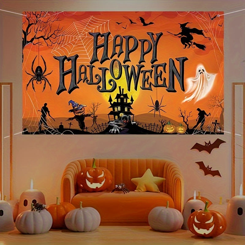 5 Pcs Halloween Banner Set - Indoor Outdoor Porch Decoration, Trick or Treat Sign, Hanging Front Door Signs, Yard Garland Garden Party Supplies, Halloween Backgrounds and Photography Backdrops