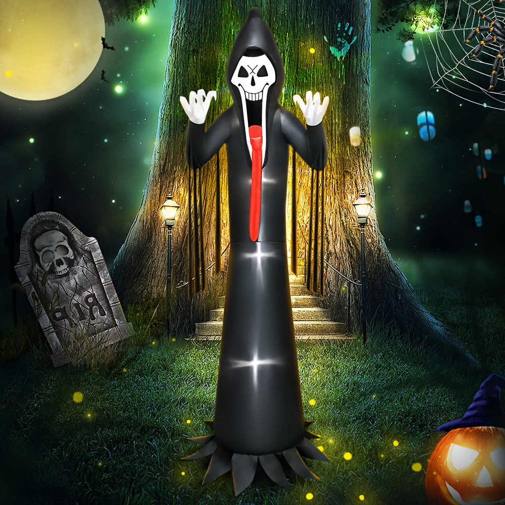 10 FT LED Halloween Inflatable Grim Reaper Decoration with Scary Outdoor Lawn Decor Features