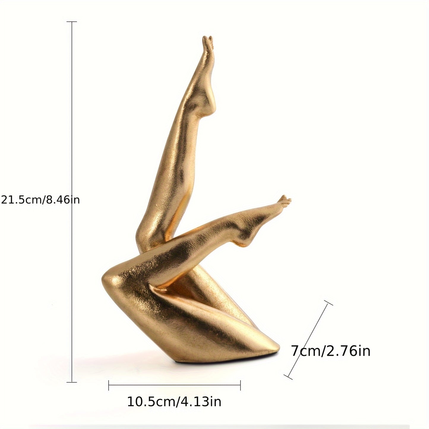 Golden Abstract Leg Sculpture - Resin Home Decor Accent for Living Room, Office Desk & Wine Cabinet - Versatile Indoor/Outdoor Ornament, Perfect Holiday Gift