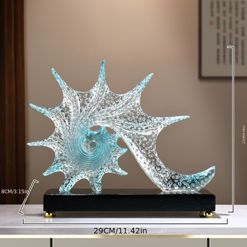 Resin Ocean Star Sculpture: A Modern Home Decor Piece for Your Living Room