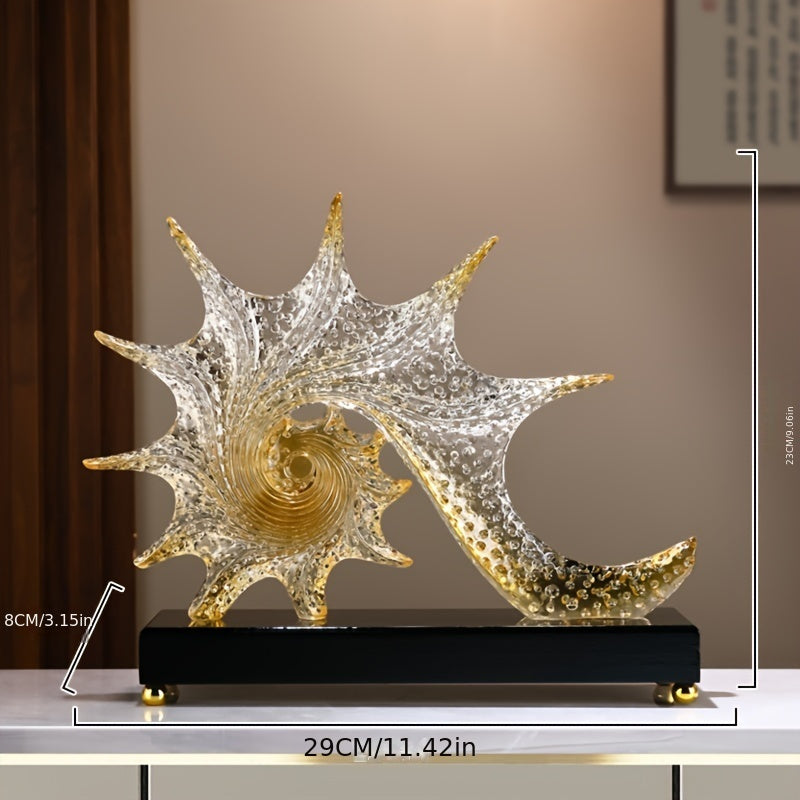 Resin Ocean Star Sculpture: A Modern Home Decor Piece for Your Living Room