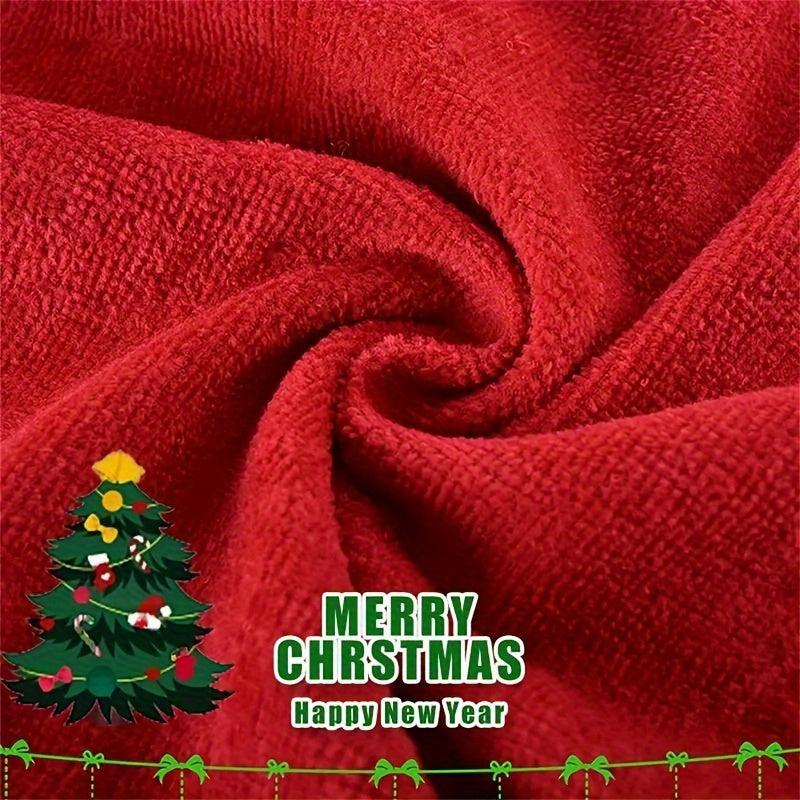 Christmas Towel Set - 3-Piece Holiday Cotton Bath & Kitchen Towels with Embroidered Santa, Snowman, and Christmas Tree - 98% Cotton 2% Microfiber Festive Home Warming Gift Decor