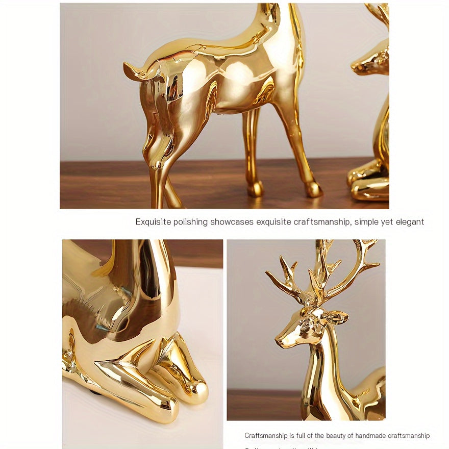 Charming Resin Reindeer Figurine - Perfect for Christmas & Holiday Decor, Versatile for Any Room