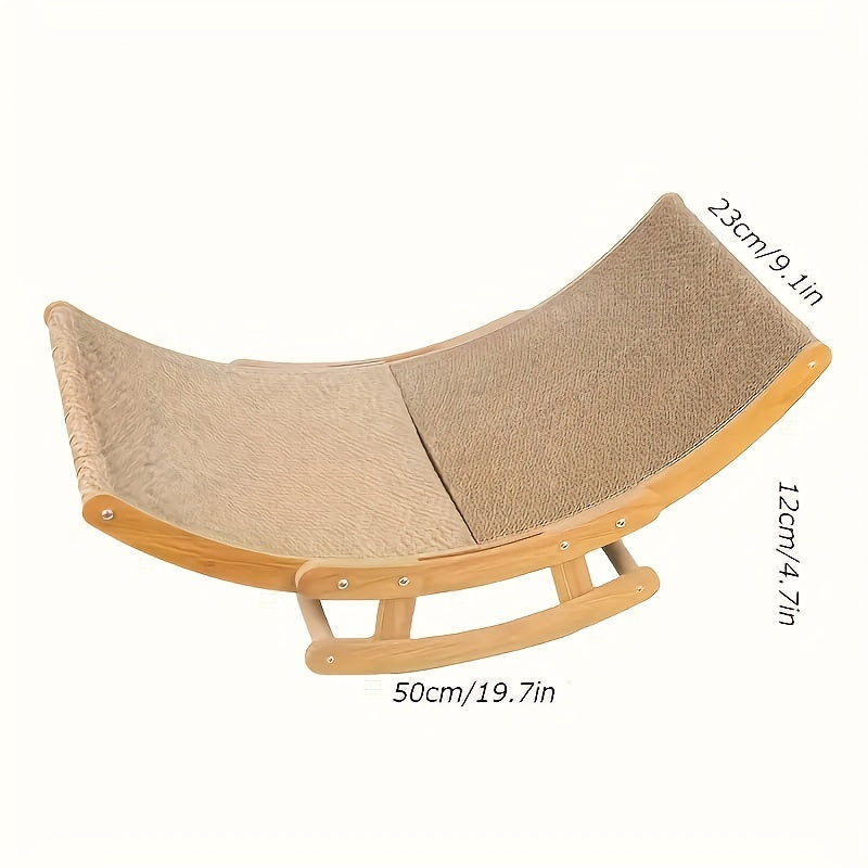 Cat Lounge Chair - Curved Swinging Cat Scratcher with Wear-Resistant Sisal Surface, Activates Muscles, and Provides a Comfortable Resting Spot for Your Feline Friend