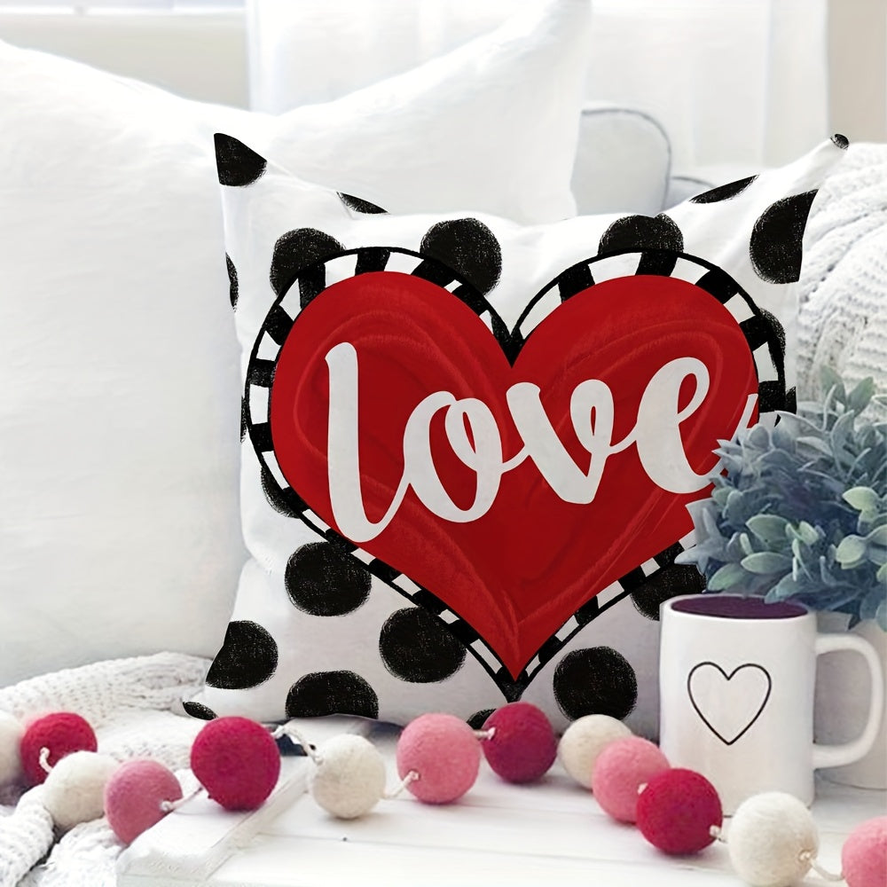 Buffalo Plaid Valentines Day Pillow Covers Set of 4 Polka dot Stripes Love Heart Truck Valentine Pillows Decorative Throw Pillows Valentines Day Decor for Home Valentines Day Decorations