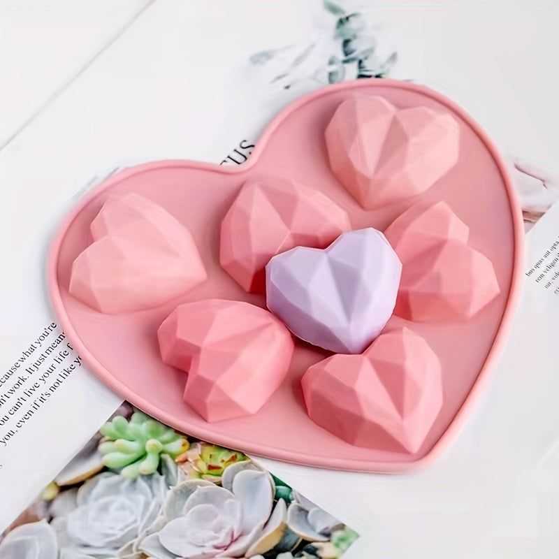 1pc Heart-Shaped Silicone Mold - Perfect for Fondant, Chocolate, Cake Decoration, Soap Making, and Candle Crafting - DIY Valentine's Day Kitchen Accessories and Baking Tools