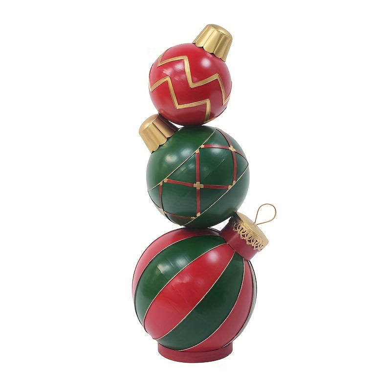 Elegant Classic Stacked Christmas Ball Ornaments - Holiday Decor Set