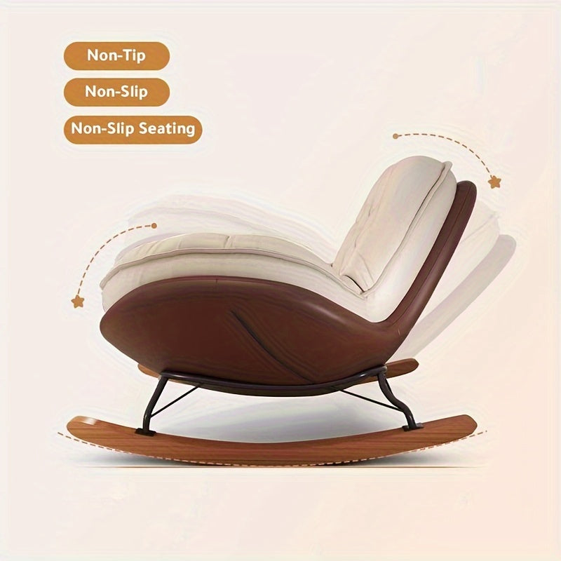 Living Room Indoor Soft Rocking Chair Penguin Rocking Chair Living Room Light Luxury Lazy Sofa Single Rocking Chair Lounge Chair Simple Modern Home Balcony Leisure