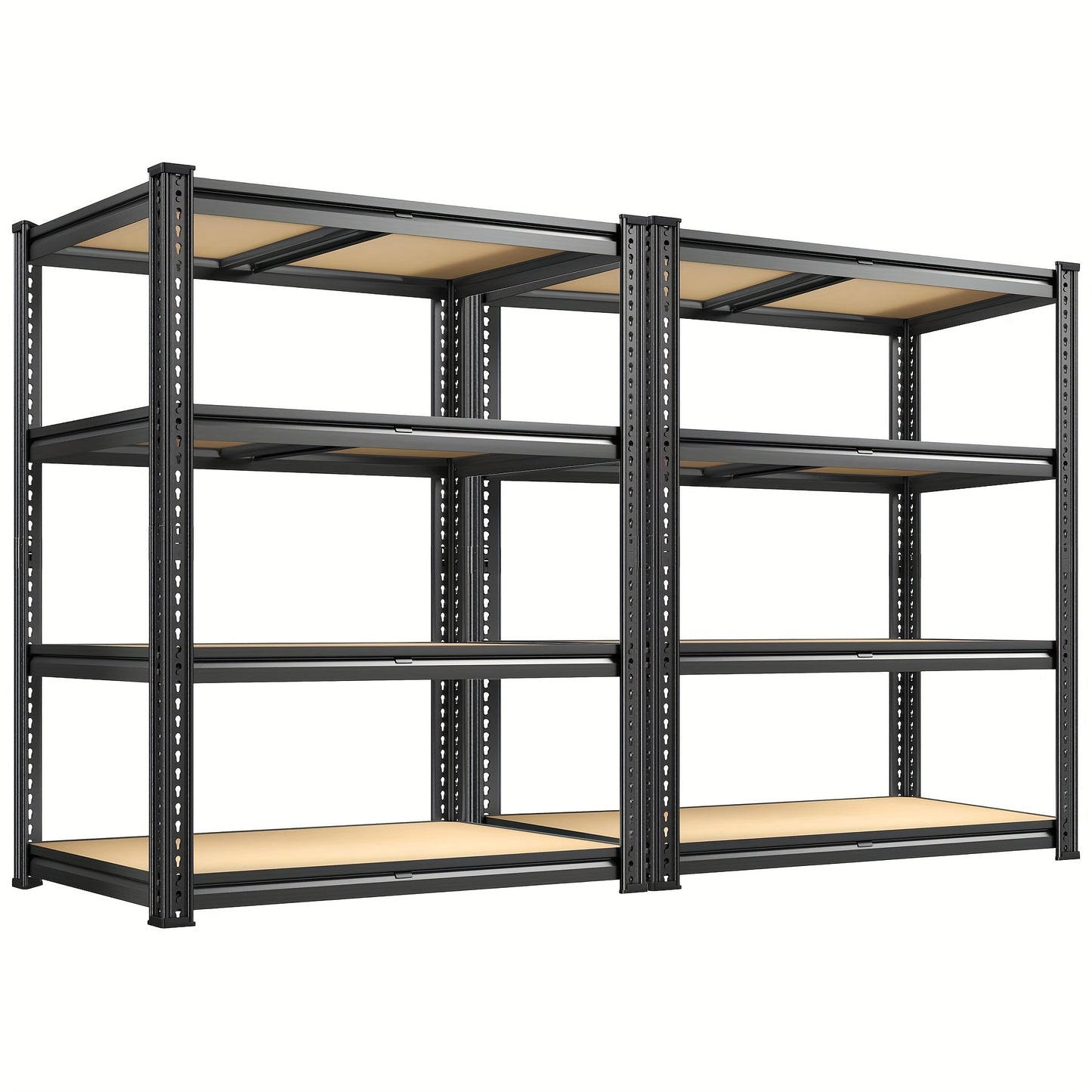 4-Tier 35.5''W Heavy Duty Adjustable Metal Shelving Unit - Tool Holders for Garage, Industrial, and Pantry Storage - 1800LBS Capacity, 60"Hx35.5"Wx17.7"D, Durable and Sturdy Construction for Organization and Space-Saving