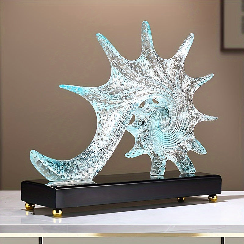 Resin Ocean Star Sculpture: A Modern Home Decor Piece for Your Living Room