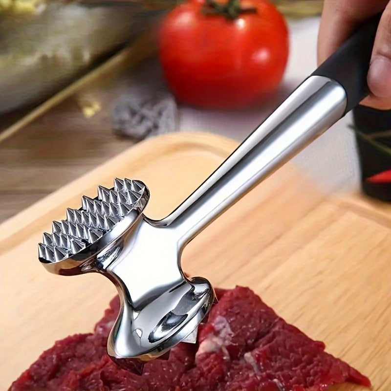 1 Heavy Duty Tenderizing Hammer - Double Sided Stainless Steel Design Softens Meat With Ease - Perfect For Juicy Steaks And Home Kitchens, Makes It Easy To Finish Off A Delicious Meal!