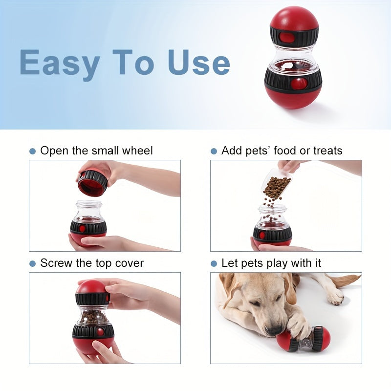 Dog Interactive Toy, Adjustable Dog Snack Distribution Ball, Dog Therapy Ball, Slow Feeding Device For Boring And Stimulating Intelligence Training, Suitable For Small And Medium-sized Dogs, Blue, Red