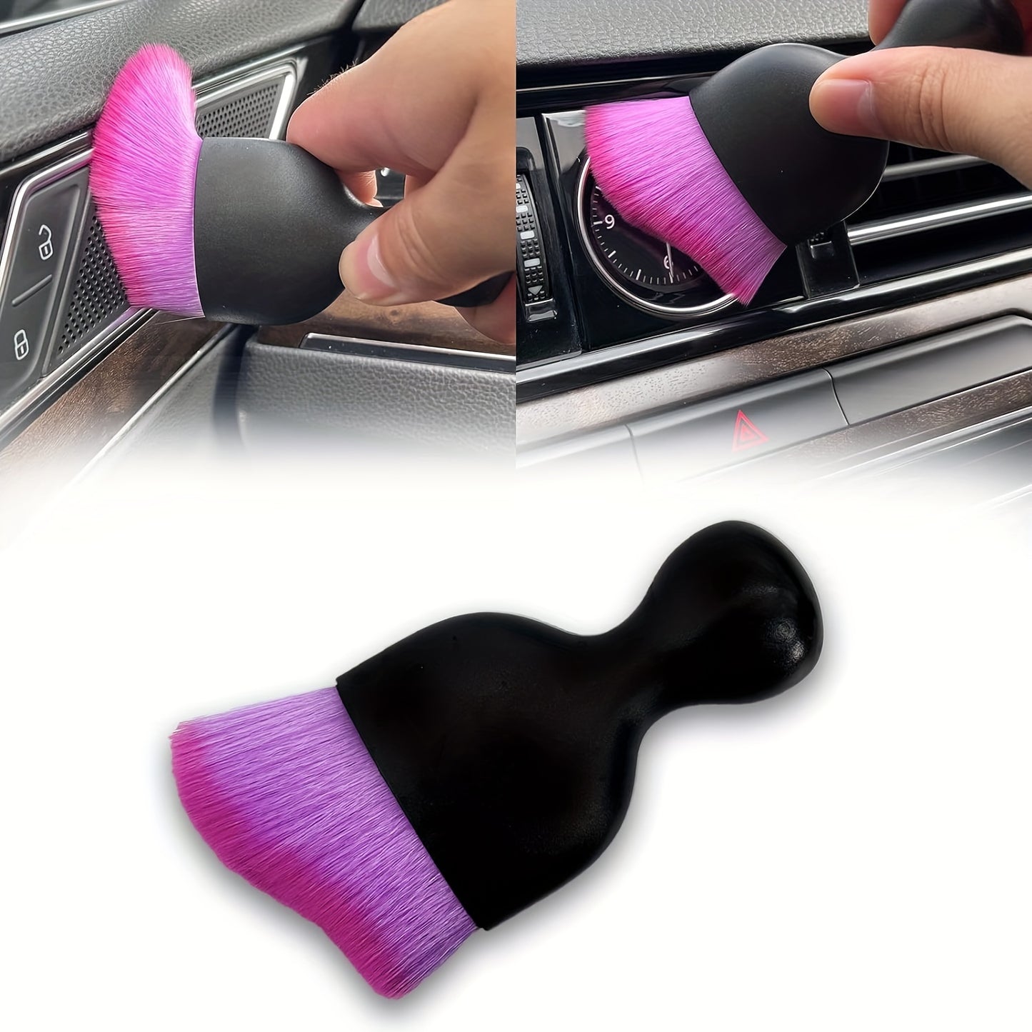 Car Interior Detailing Brush: Air Vent & AC Dust Brush for Cleaning Car Air Conditioner and Interior Surfaces