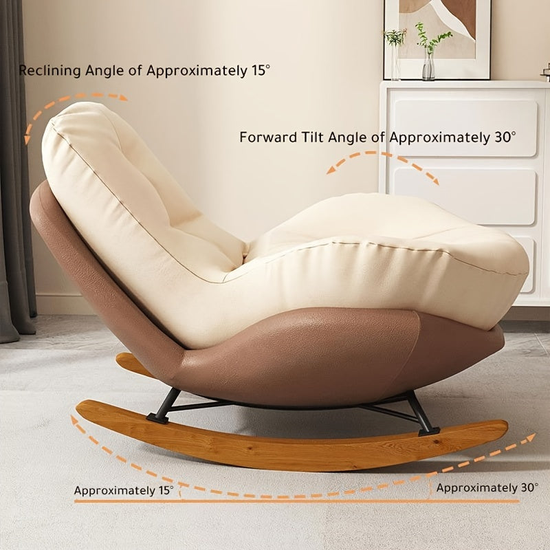 Living Room Indoor Soft Rocking Chair Penguin Rocking Chair Living Room Light Luxury Lazy Sofa Single Rocking Chair Lounge Chair Simple Modern Home Balcony Leisure