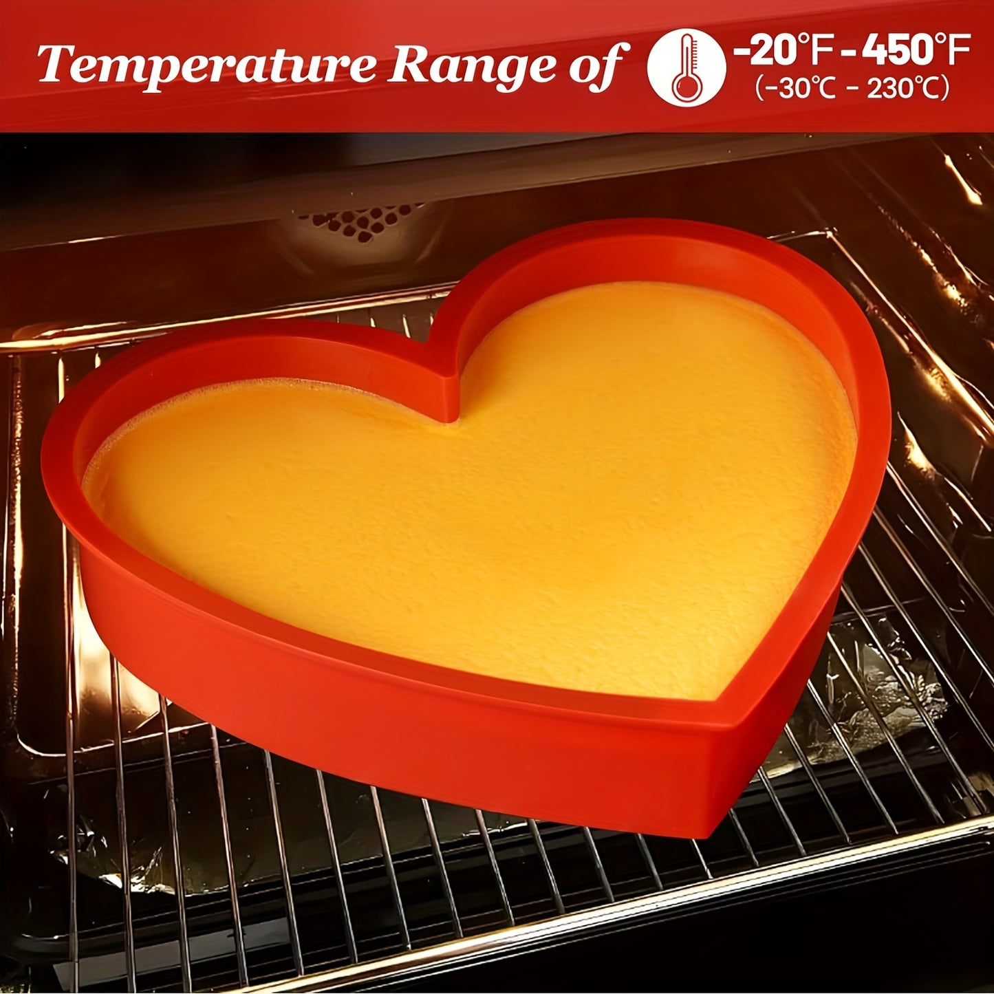 1pc Large 9-Inch Silicone Heart Shaped Cake Pan Mold - Premium Non-Stick Coating for Easy Cake Release, Perfect for DIY Baking and Creative Dessert Making, Suitable for Cakes, French Desserts, Pastries, Brownies, and Ice Cube