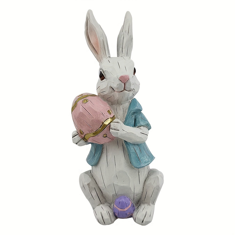 2pcs Easter Decoration, Easter Bunny Decor, Easter Rabbit, Spring Home Decor Bunny Figurines, Bunny Statue, Home Decoration Living Room, Study, TV Cabinet, And Office Desktop Decoration