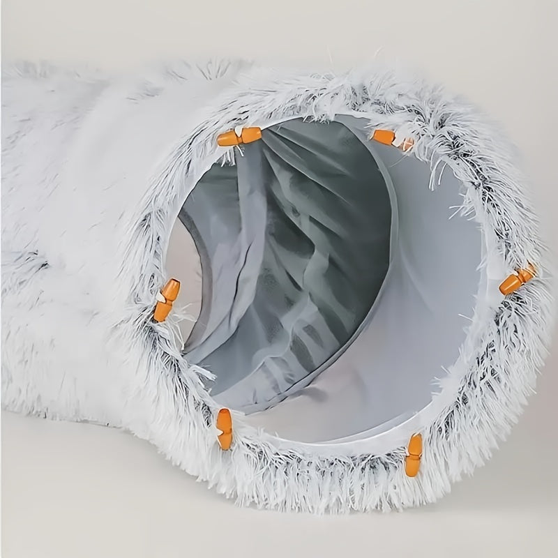 Cat Bed Universal Plush Cat Bed For All Seasons Cute And Interesting Tunnel Plush Warm Pet Bed Foldable Cat Channel Nest Dog Bed Washable Energy-consuming Cat Toy