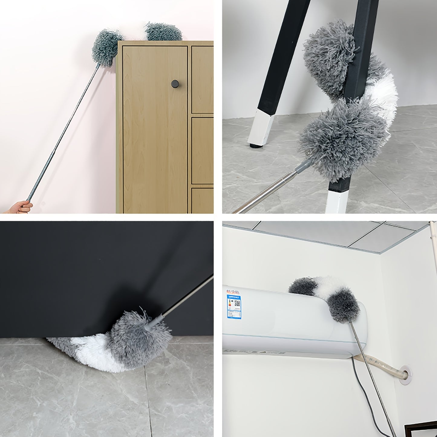 1pc Electrostatic Duster - Extendable Reach with Telescoping Pole, Effective Dust Removal with Retractable Brush, Flexible and Bendable Dusting Head - Perfect for High Ceilings, Furniture, Car, and More, Reusable, Washable, a