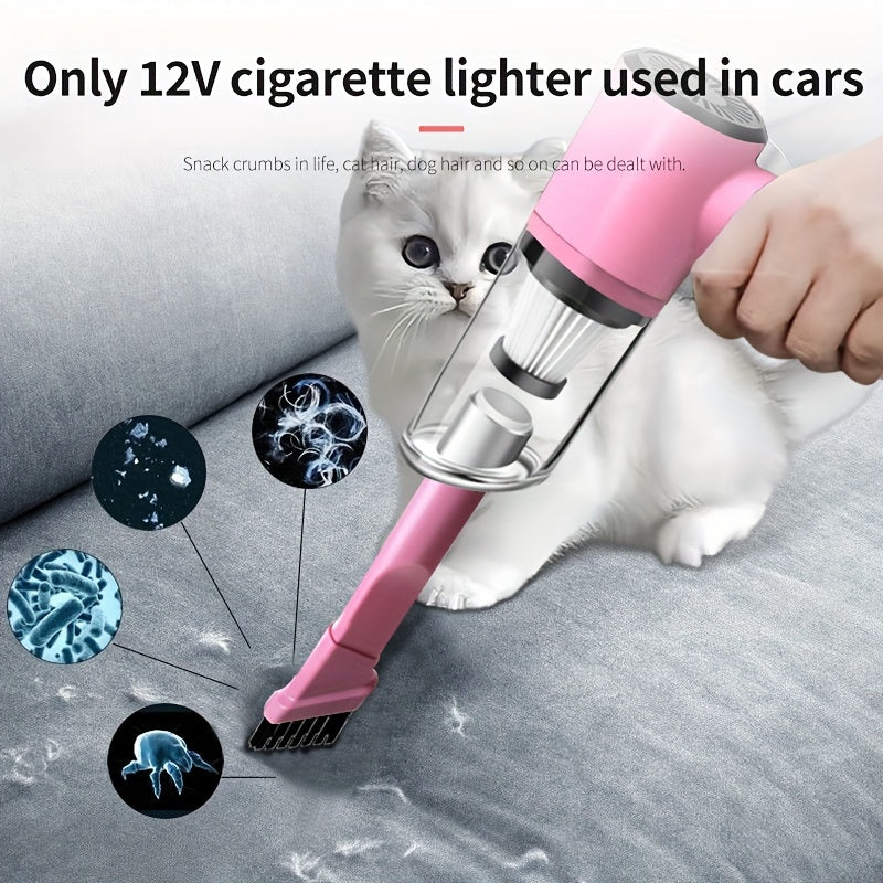 12V Portable Handheld Car Vacuum Cleaner - Vacuums for Pet Owners, Small Debris, and Crumbs Removal - Includes Accessory Kit with Crevice Tool, Brush, and More