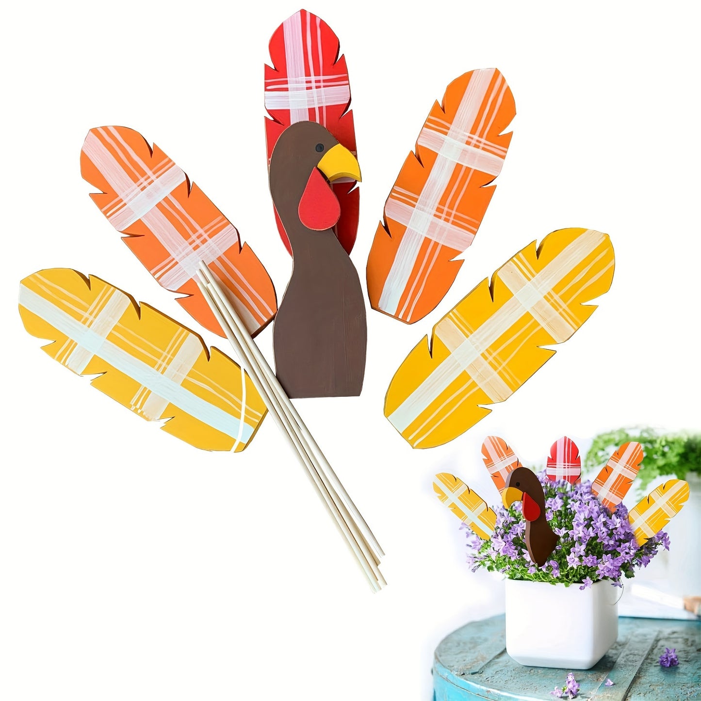 DIY Wooden Turkey Planter Kit - Perfect for Thanksgiving & Harvest Decor, Handcrafted Garden Accent, Ideal Gift for Home & Outdoor Festivities